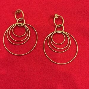 Goldstone pierced earrings